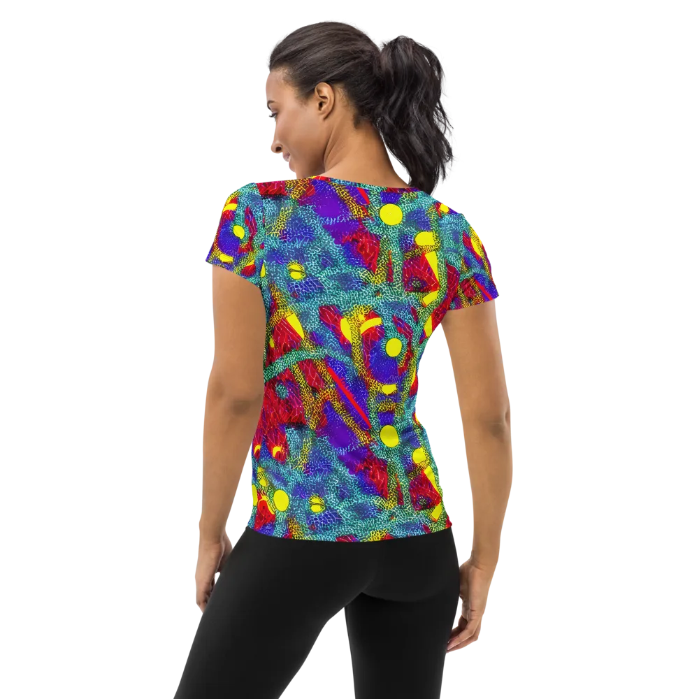 Chromatic Safari on Women's Athletic T-Shirt — Back