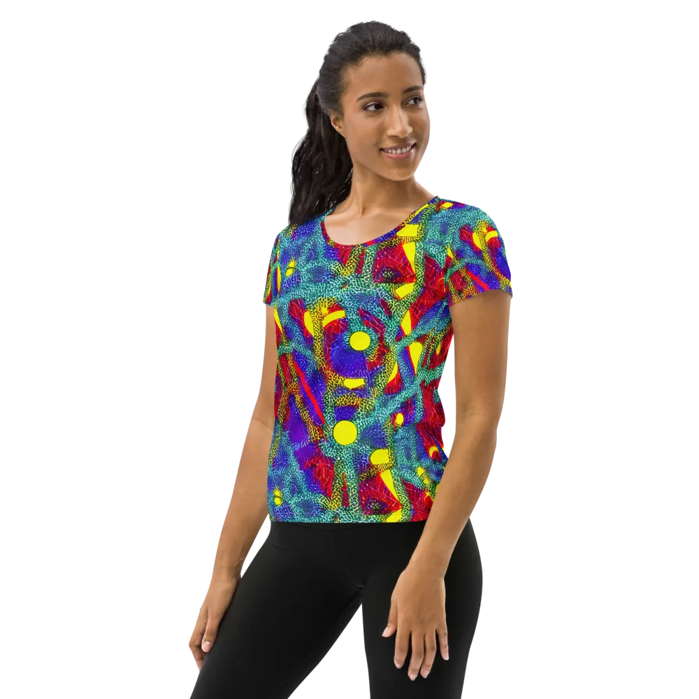 Chromatic Safari on Women's Athletic T-Shirt — Left