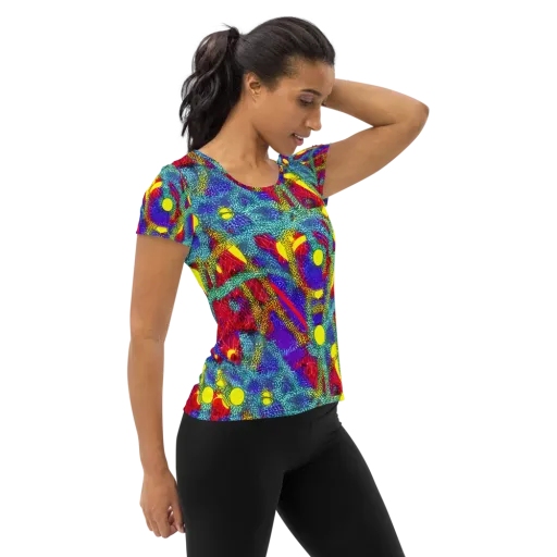 Chromatic Safari on a Women's Athletic T-Shirt