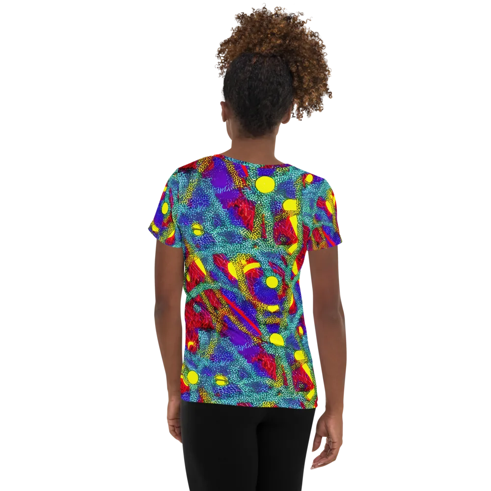 Chromatic Safari on Women's Athletic T-Shirt — Back