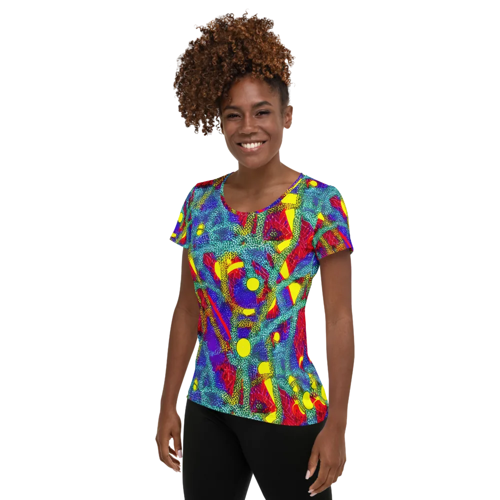 Chromatic Safari on Women's Athletic T-Shirt — Left