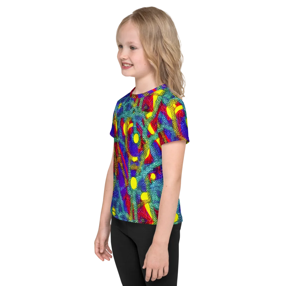 Chromatic Safari on Kids Crew Neck T-Shirt — Left