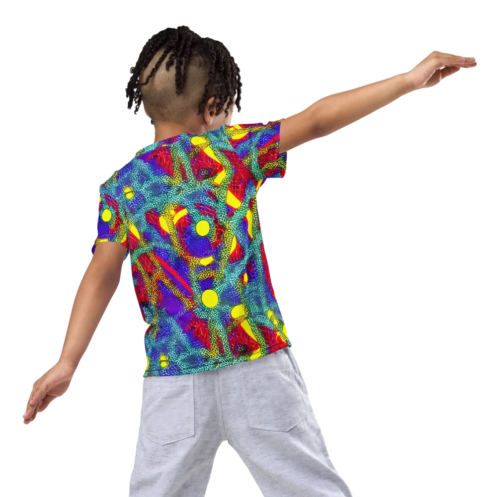 Chromatic Safari on Kids Crew Neck T-Shirt — Back