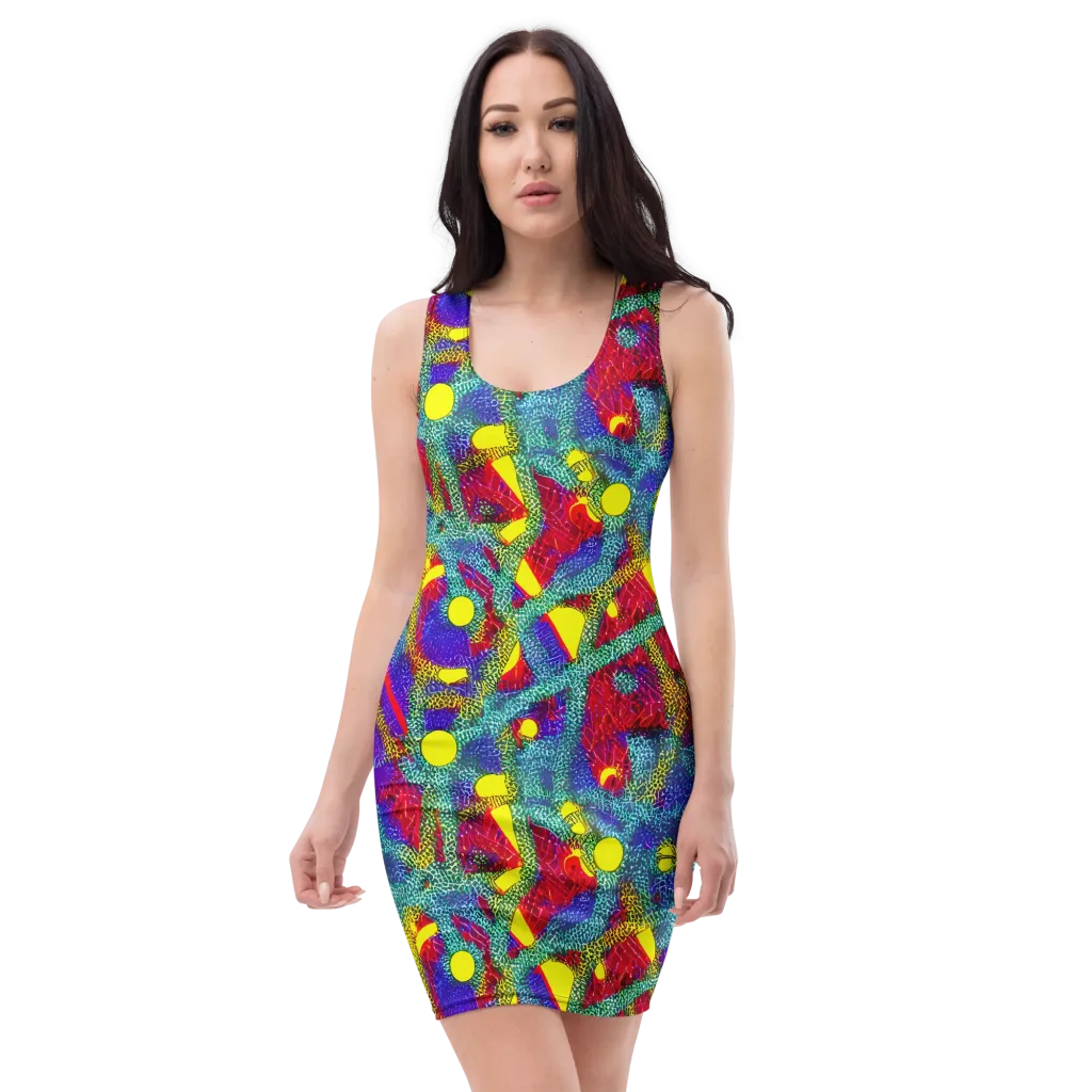 Chromatic Safari on Bodycon Dress — Front