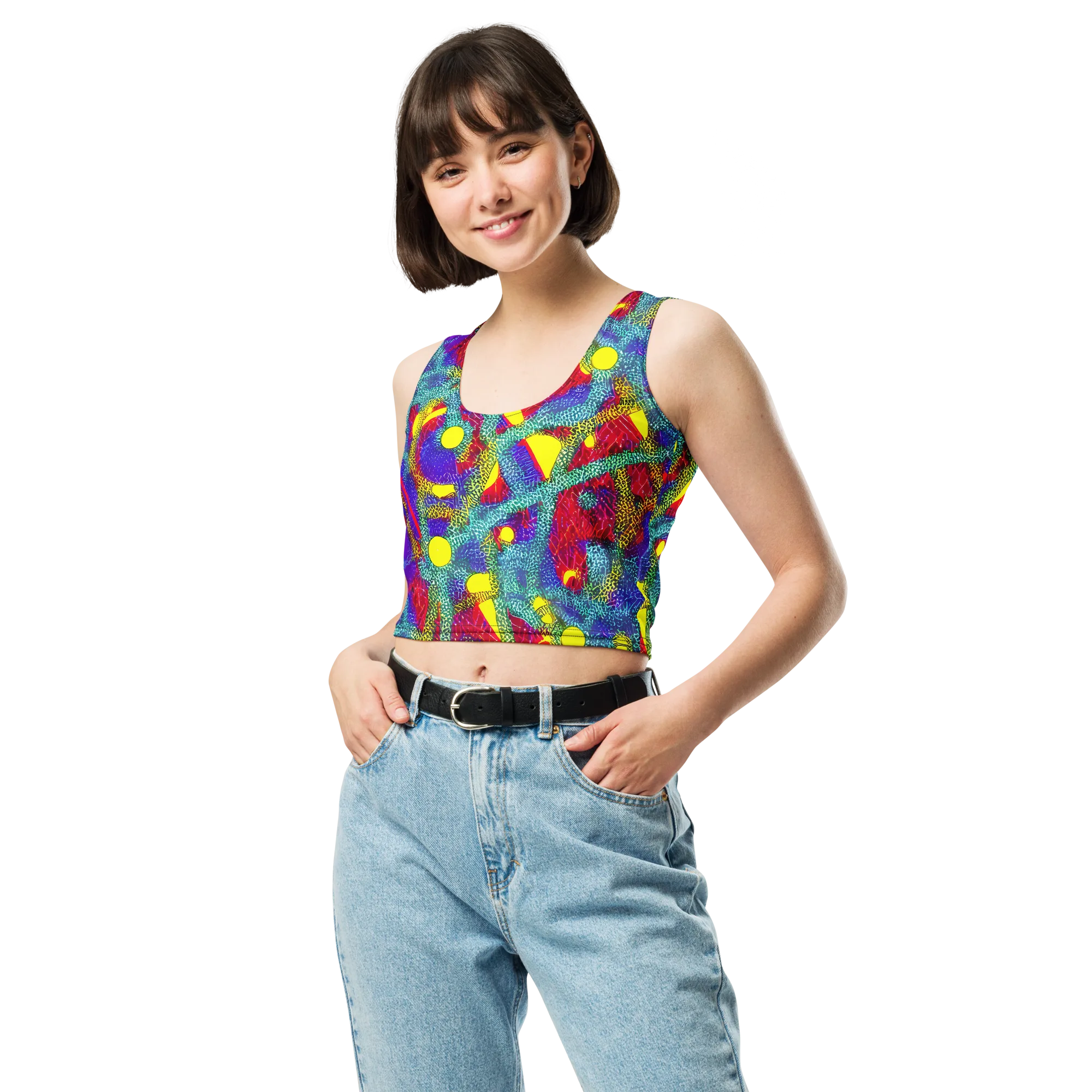 Chromatic Safari on Crop Top — Front