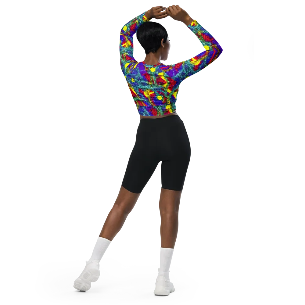 Chromatic Safari on Long Sleeve Crop Top — Back