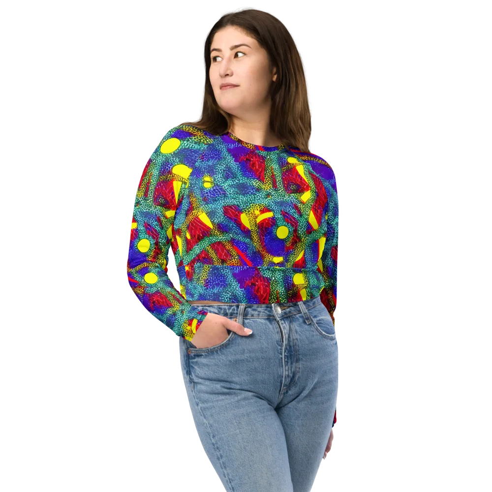 Chromatic Safari on Long Sleeve Crop Top — Front