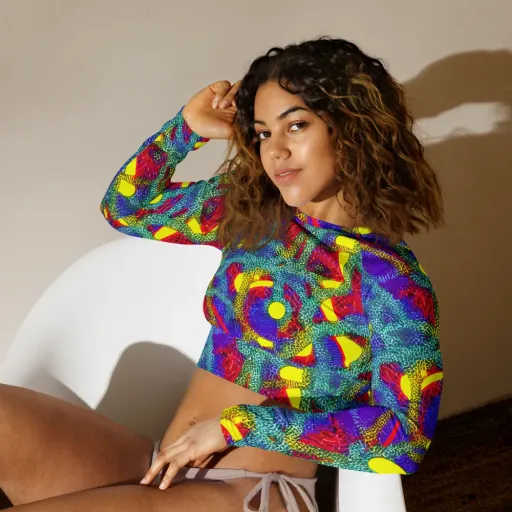 Chromatic Safari on a Long Sleeve Crop Top