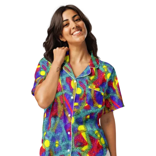 Chromatic Safari on a Women's Short Sleeve Pajama Top