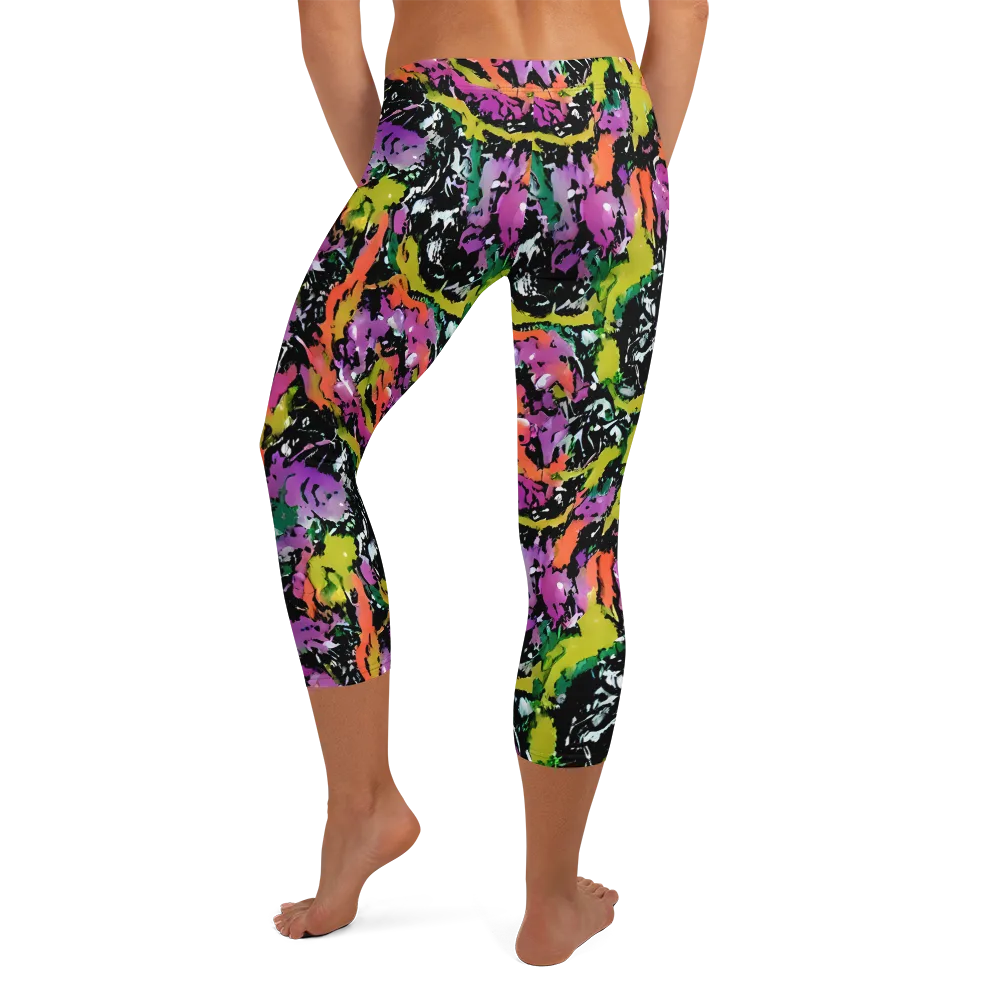 Chromatic Uproar on Capri Leggings — Back