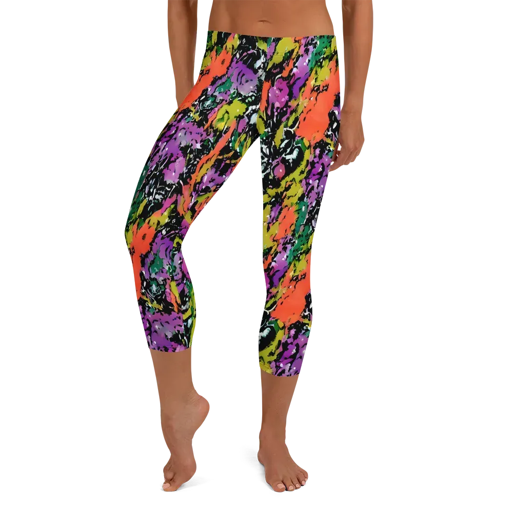Chromatic Uproar on Capri Leggings — Front