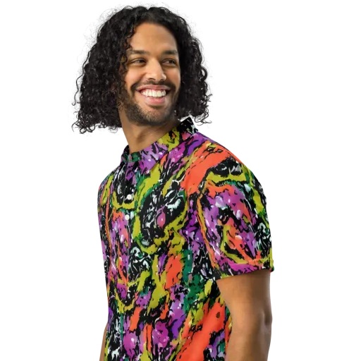 Chromatic Uproar on a Men's Slim Fit Polo Shirt