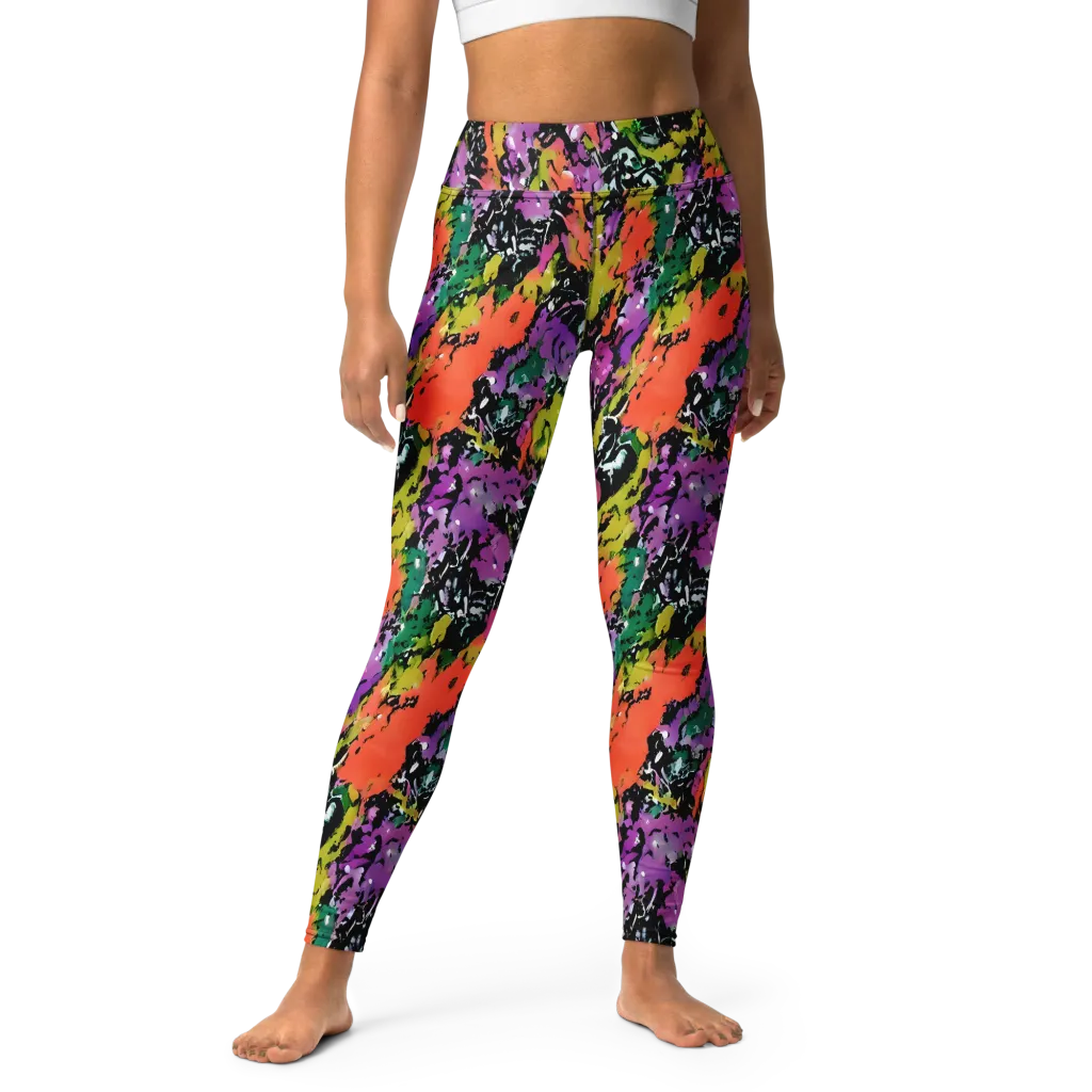 Chromatic Uproar on Yoga Leggings — Front
