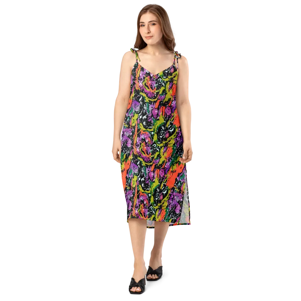 Chromatic Uproar on Slip Dress — Front