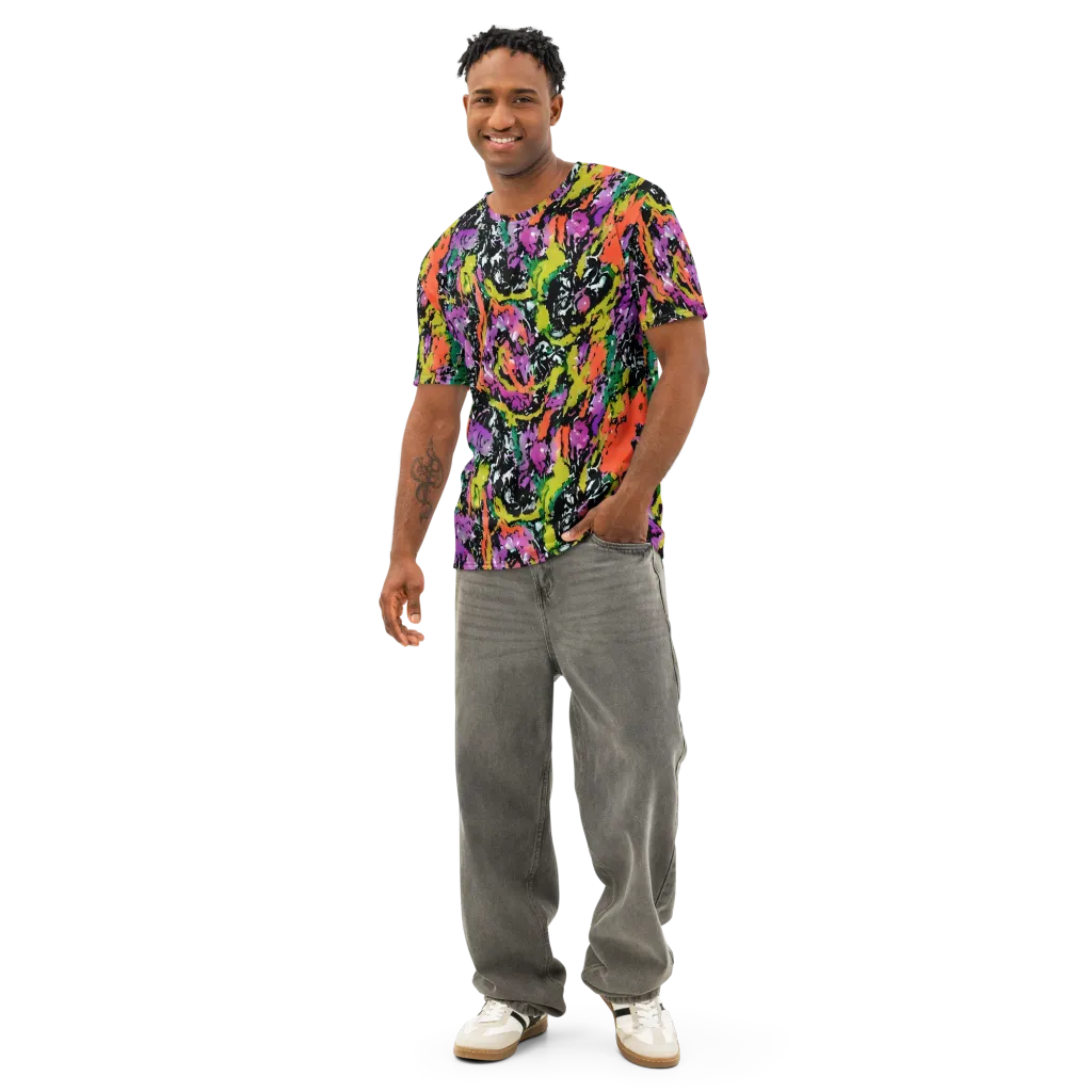 Chromatic Uproar on Men's Cotton Crew Neck T-Shirt — Front