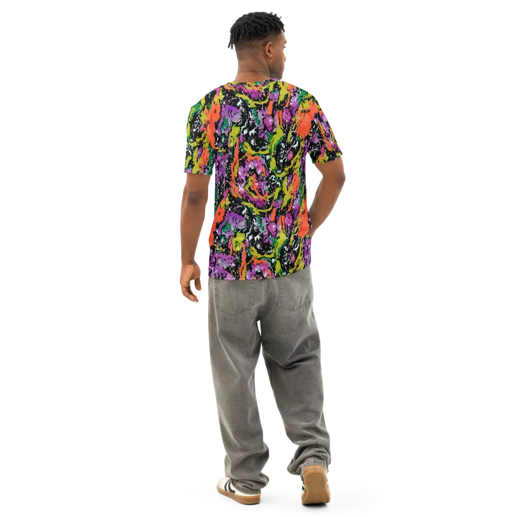 Chromatic Uproar on Men's Cotton Crew Neck T-Shirt — Back