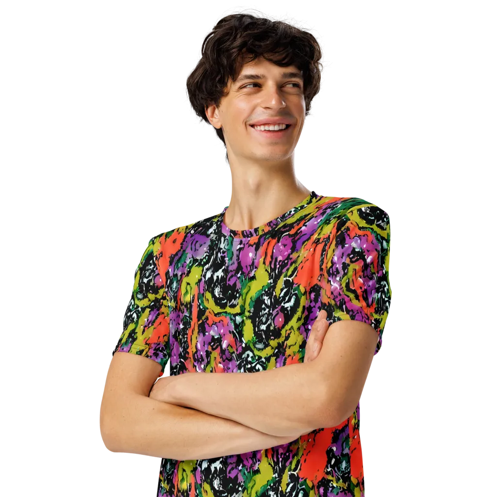 Chromatic Uproar on Men's Crew Neck T-Shirt — Left Front