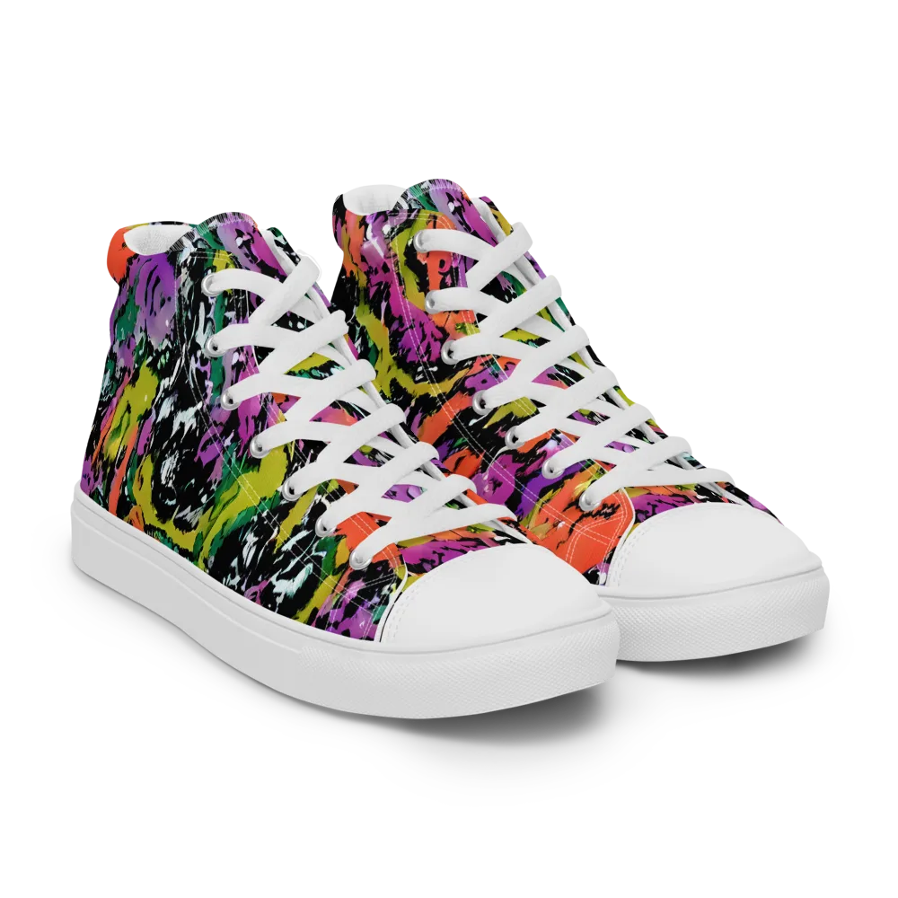 Chromatic Uproar on Men's High Top Canvas Shoes — Right Front