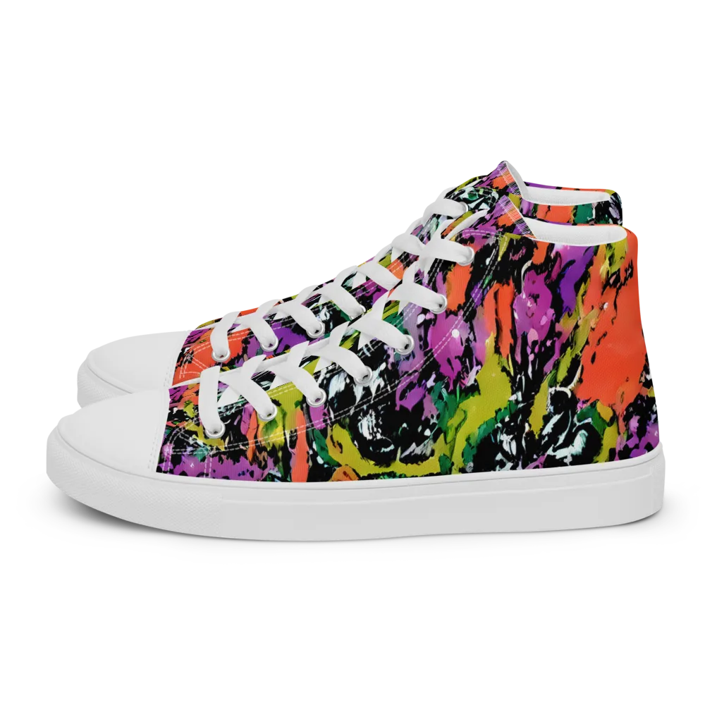 Chromatic Uproar on Men's High Top Canvas Shoes — Left