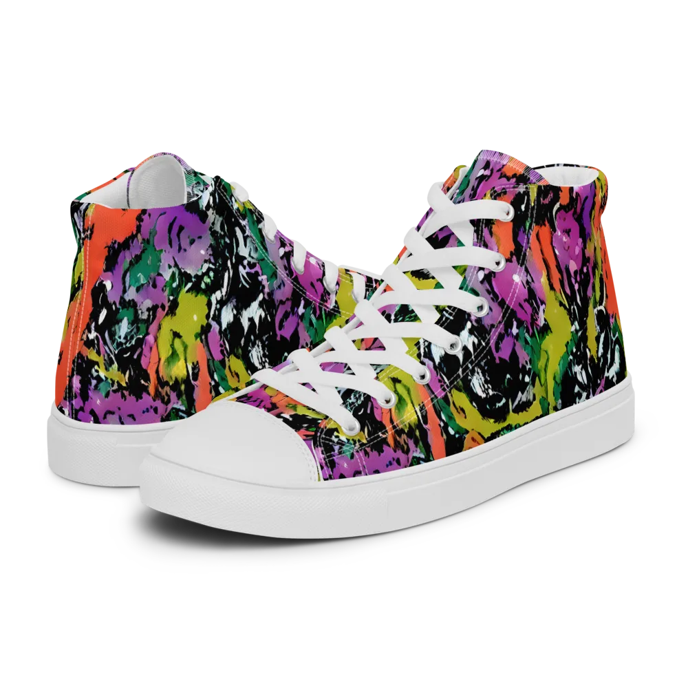 Chromatic Uproar on Men's High Top Canvas Shoes — Left