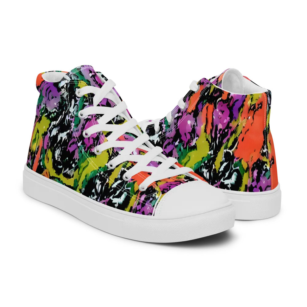 Chromatic Uproar on Men's High Top Canvas Shoes — Right