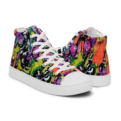 Chromatic Uproar on a Men's High Top Canvas Shoes