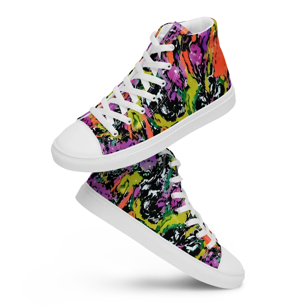 Chromatic Uproar on Men's High Top Canvas Shoes — Front