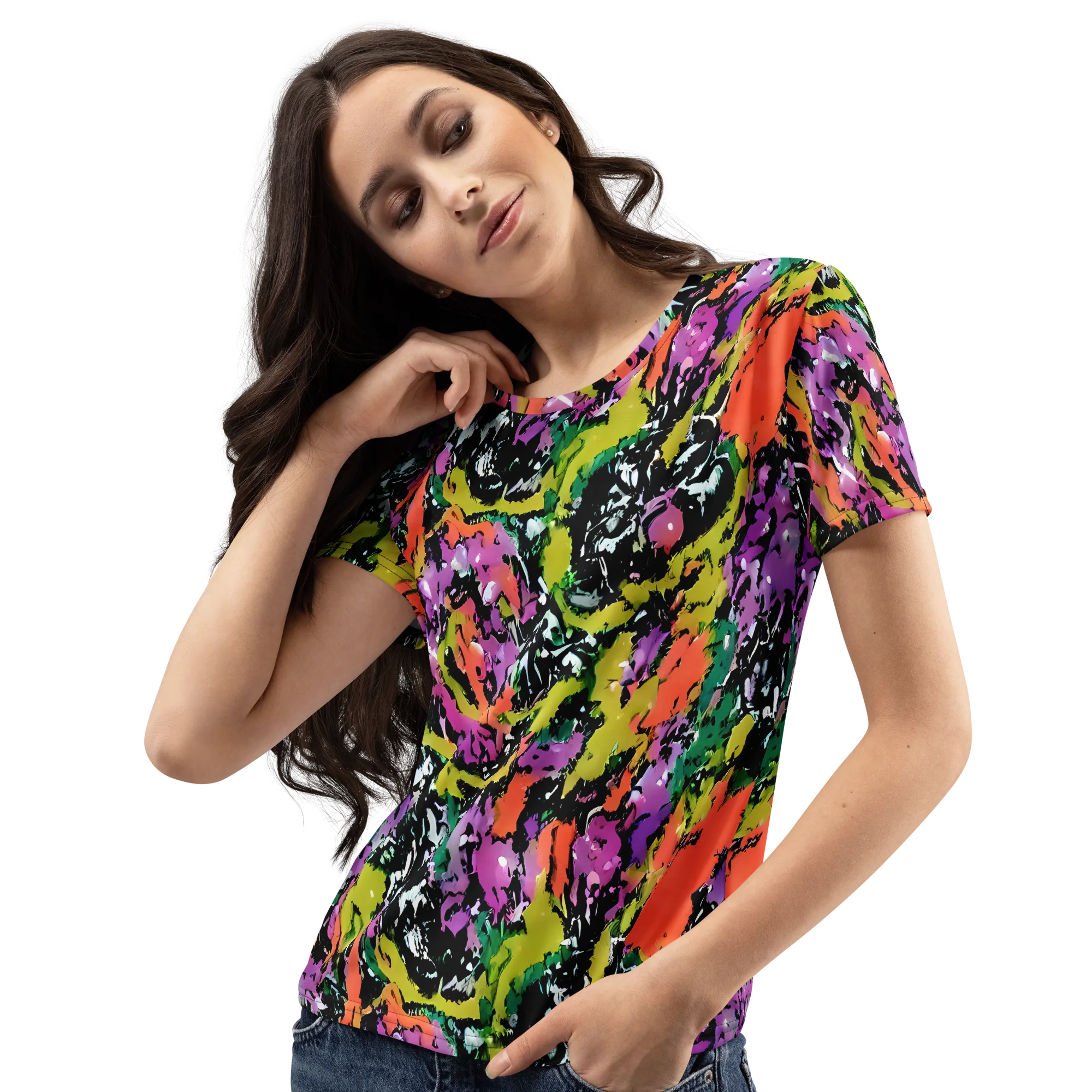 Chromatic Uproar on Women's Crew Neck T-Shirt — Left Front