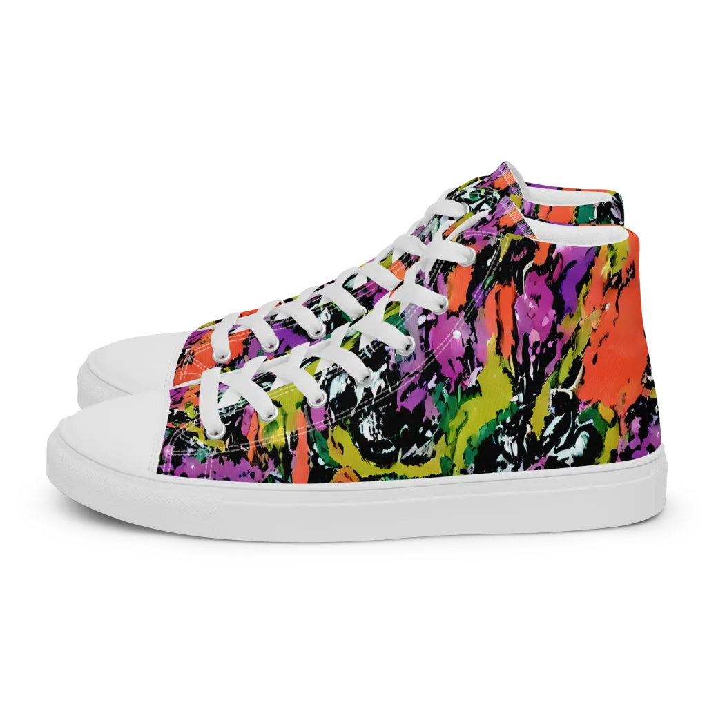 Chromatic Uproar on Women's High Top Canvas Shoes — Left