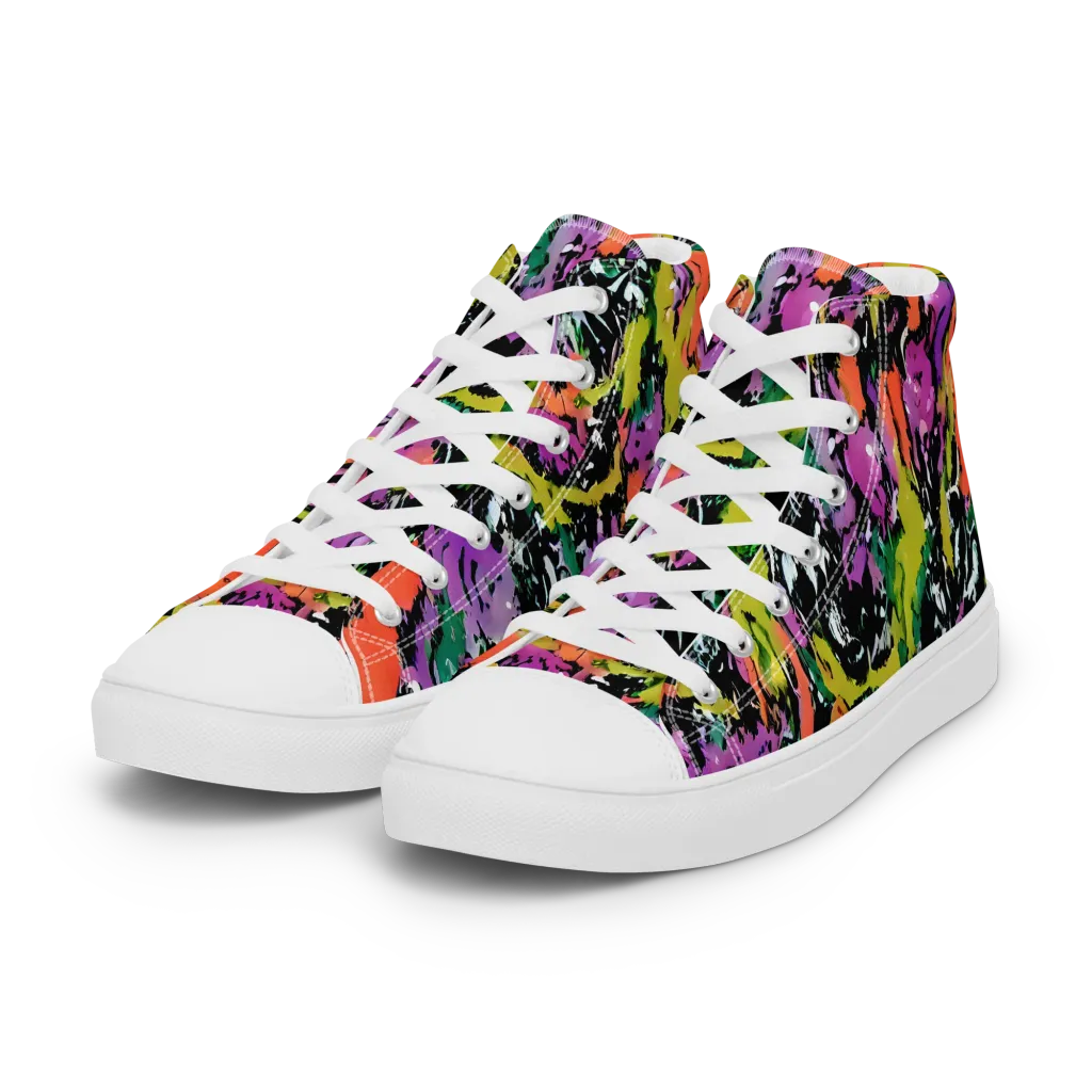 Chromatic Uproar on Women's High Top Canvas Shoes — Left Front