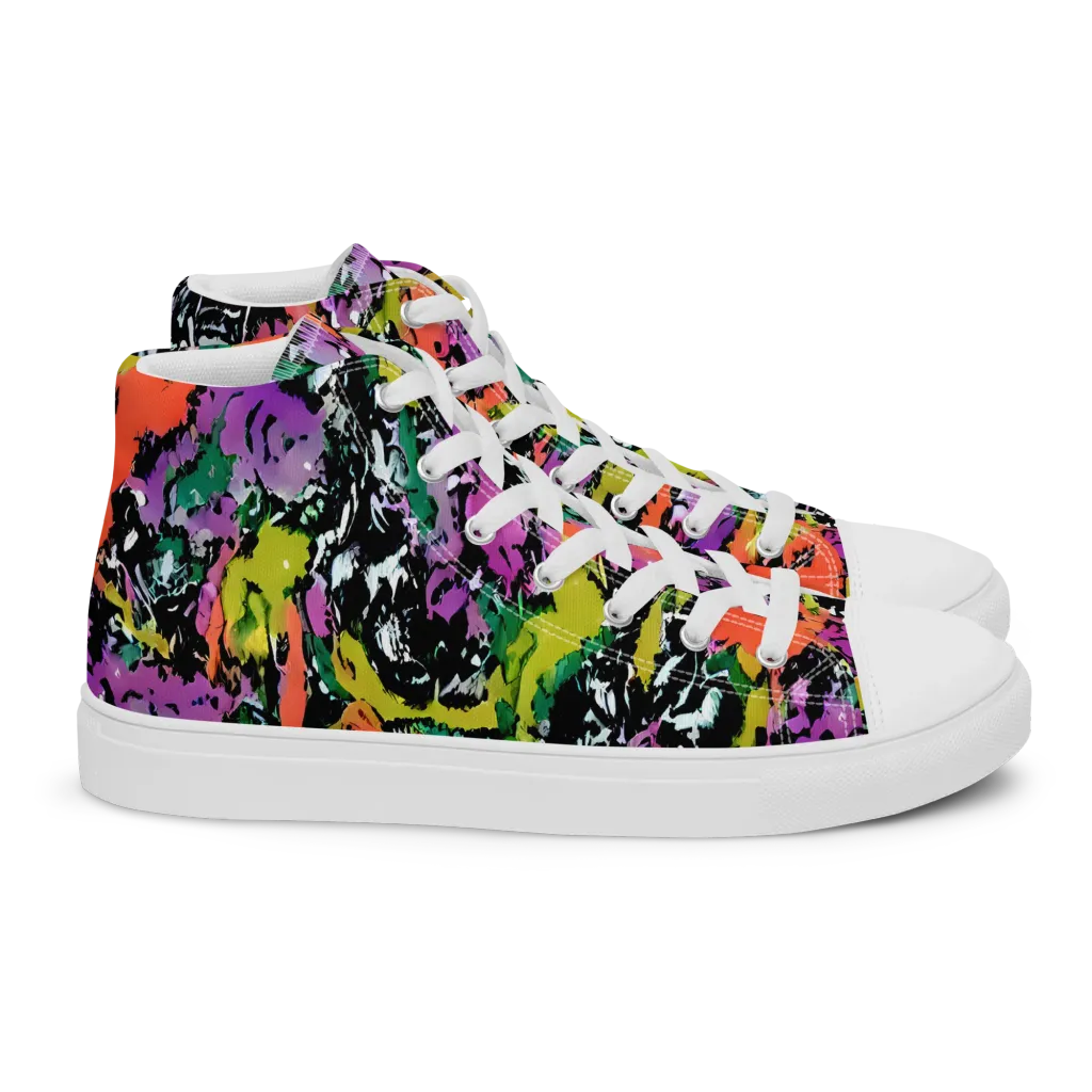 Chromatic Uproar on Women's High Top Canvas Shoes — Right