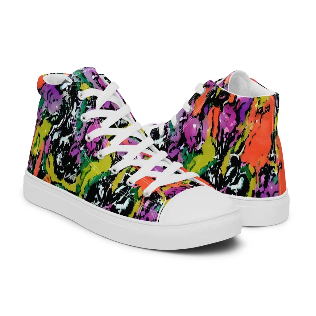Chromatic Uproar on Women's High Top Canvas Shoes — Right