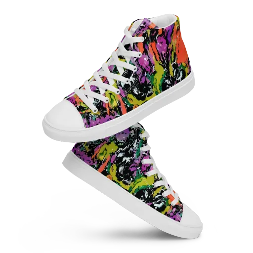 Chromatic Uproar on a Women's High Top Canvas Shoes