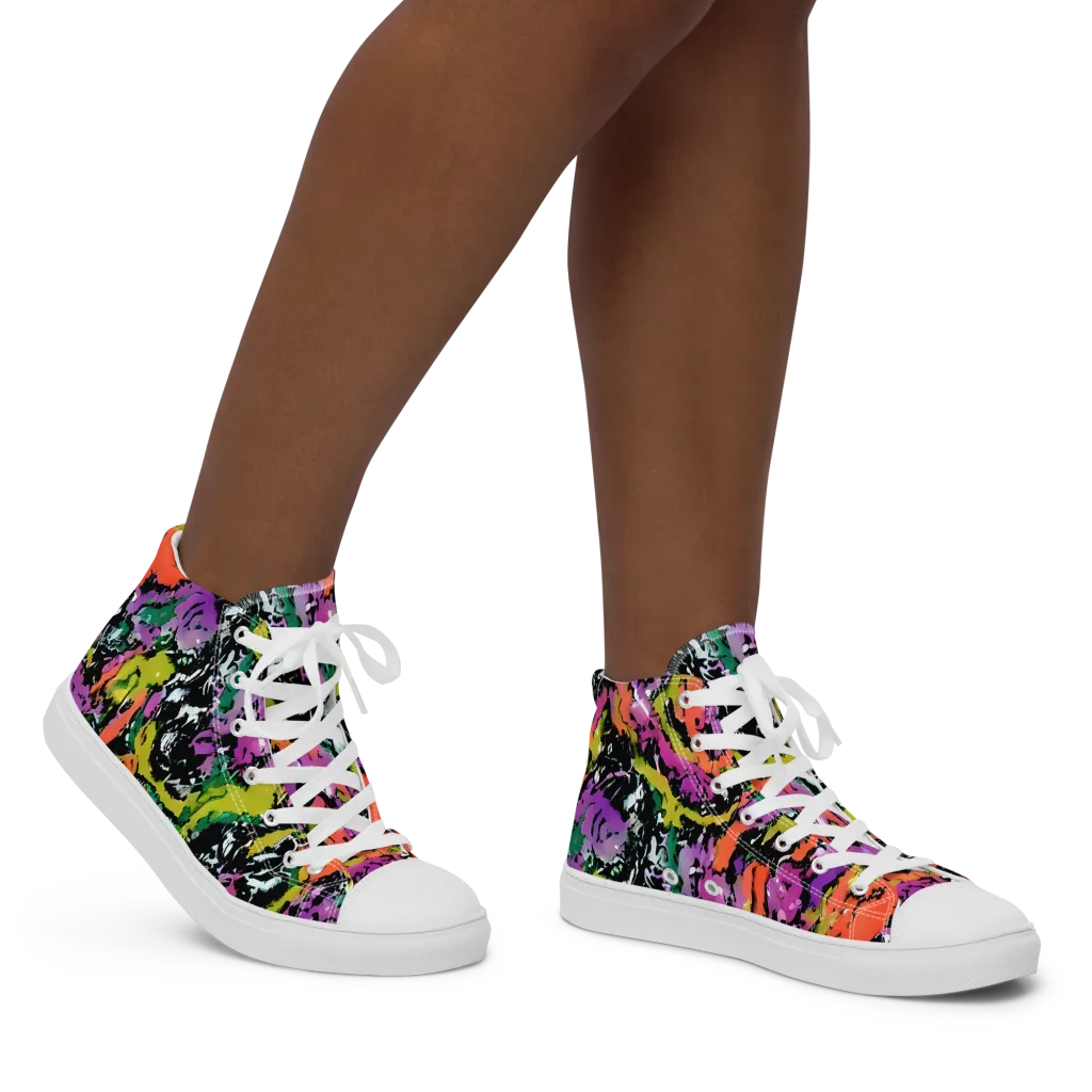 Chromatic Uproar on Women's High Top Canvas Shoes — Right