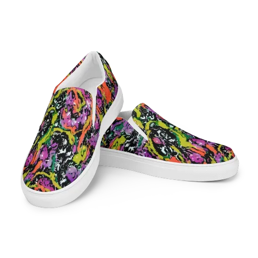 Chromatic Uproar on a Men's Slip-On Canvas Shoes