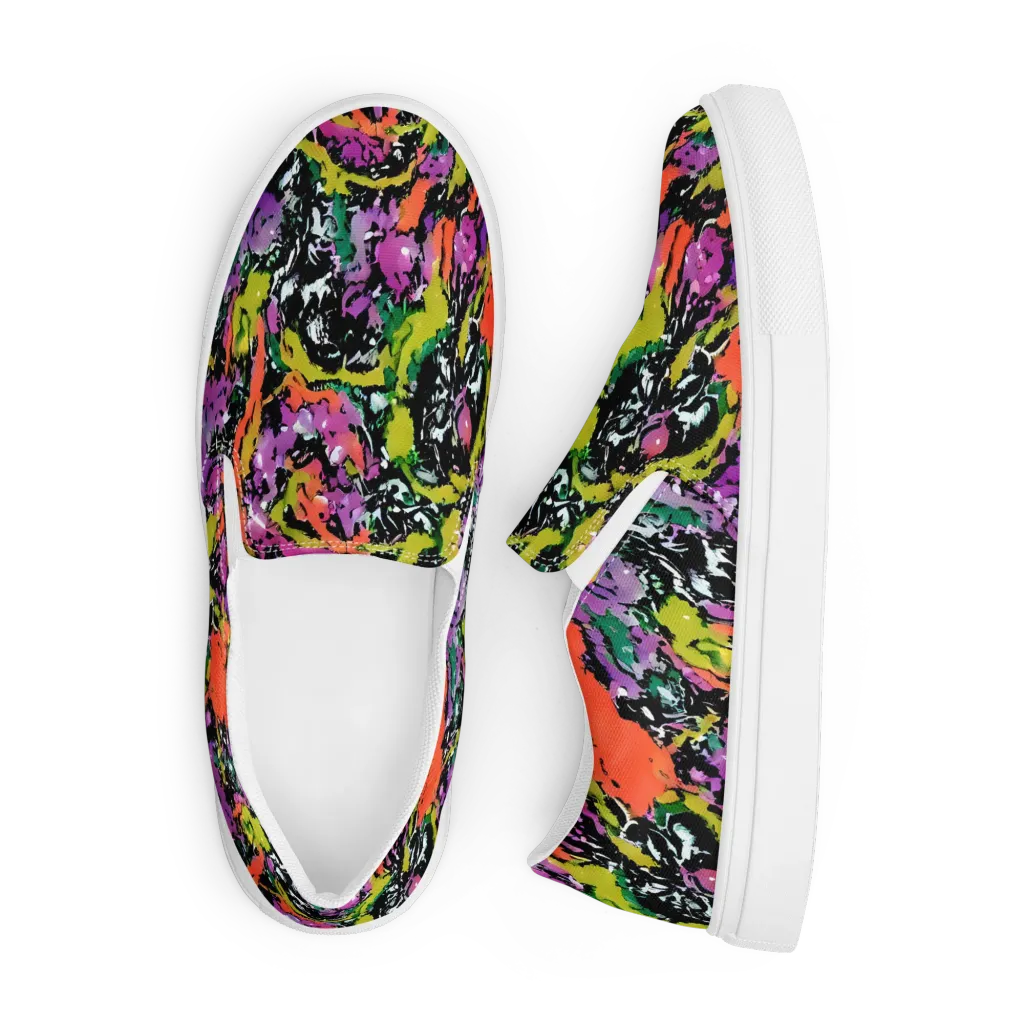 Chromatic Uproar on Men's Slip-On Canvas Shoes — Front