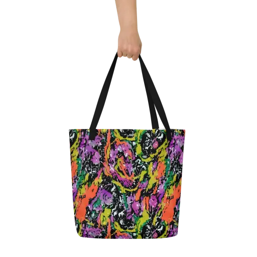 Chromatic Uproar on a Large Tote Bag W/ Pocket
