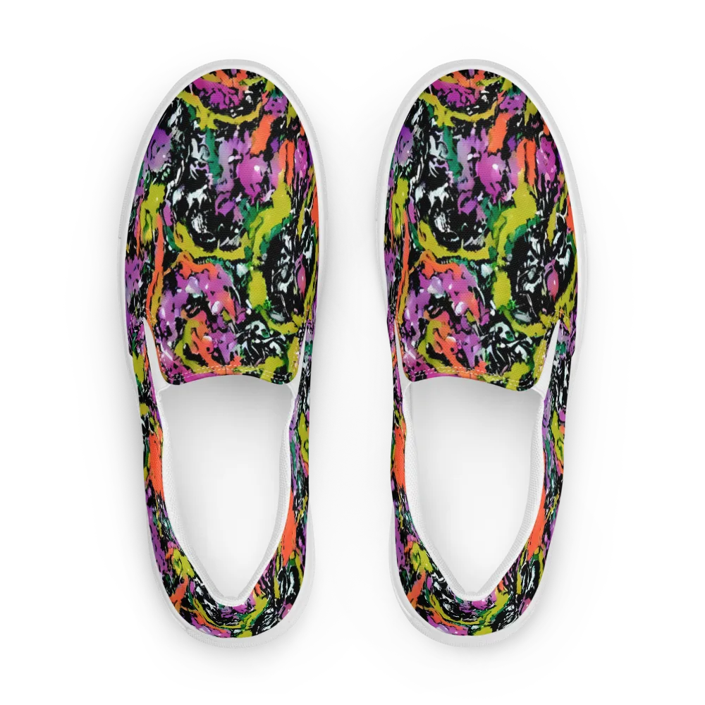 Chromatic Uproar on Women's Slip-On Canvas Shoes — Front