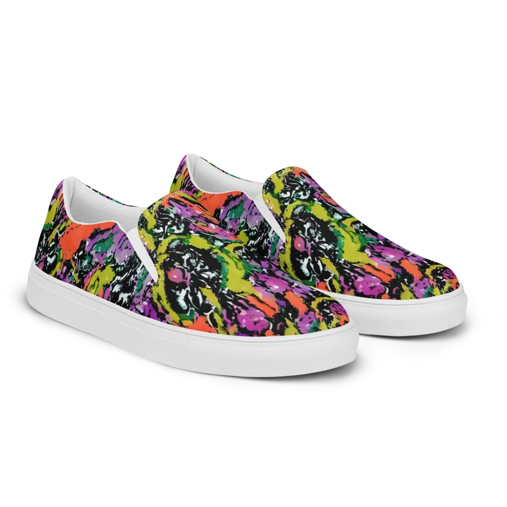 Chromatic Uproar on Women's Slip-On Canvas Shoes — Right Front