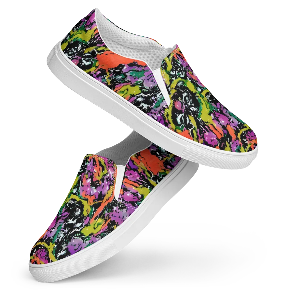 Chromatic Uproar on Women's Slip-On Canvas Shoes — Front