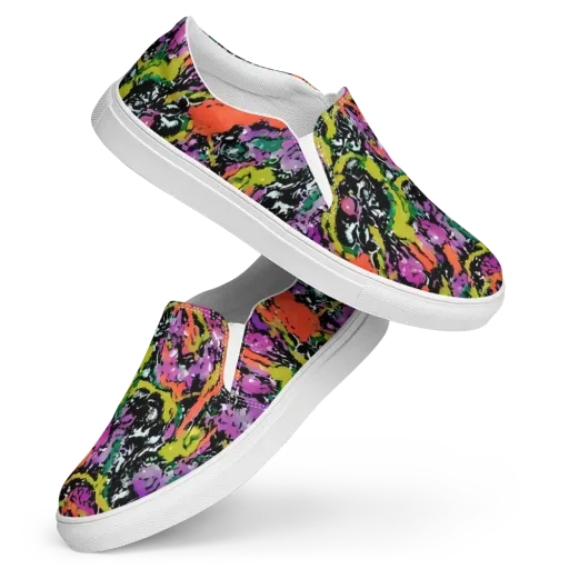 Chromatic Uproar on a Women's Slip-On Canvas Shoes