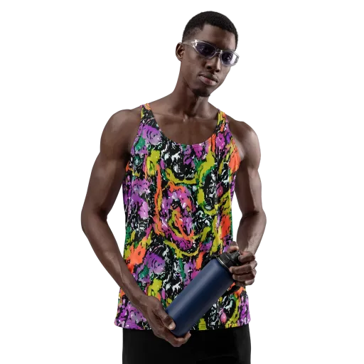 Chromatic Uproar on a Men's Tank Top