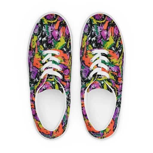 Chromatic Uproar on a Men's Lace-Up Canvas Shoes
