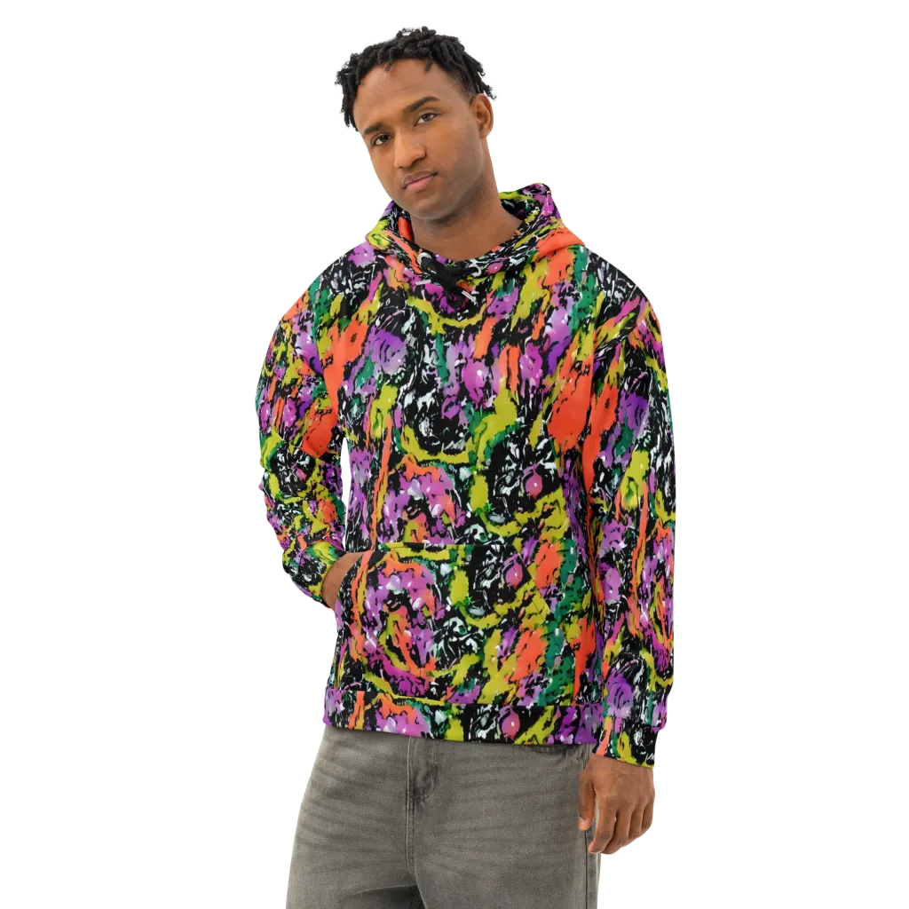 Chromatic Uproar on Cotton Hoodie — Left Front