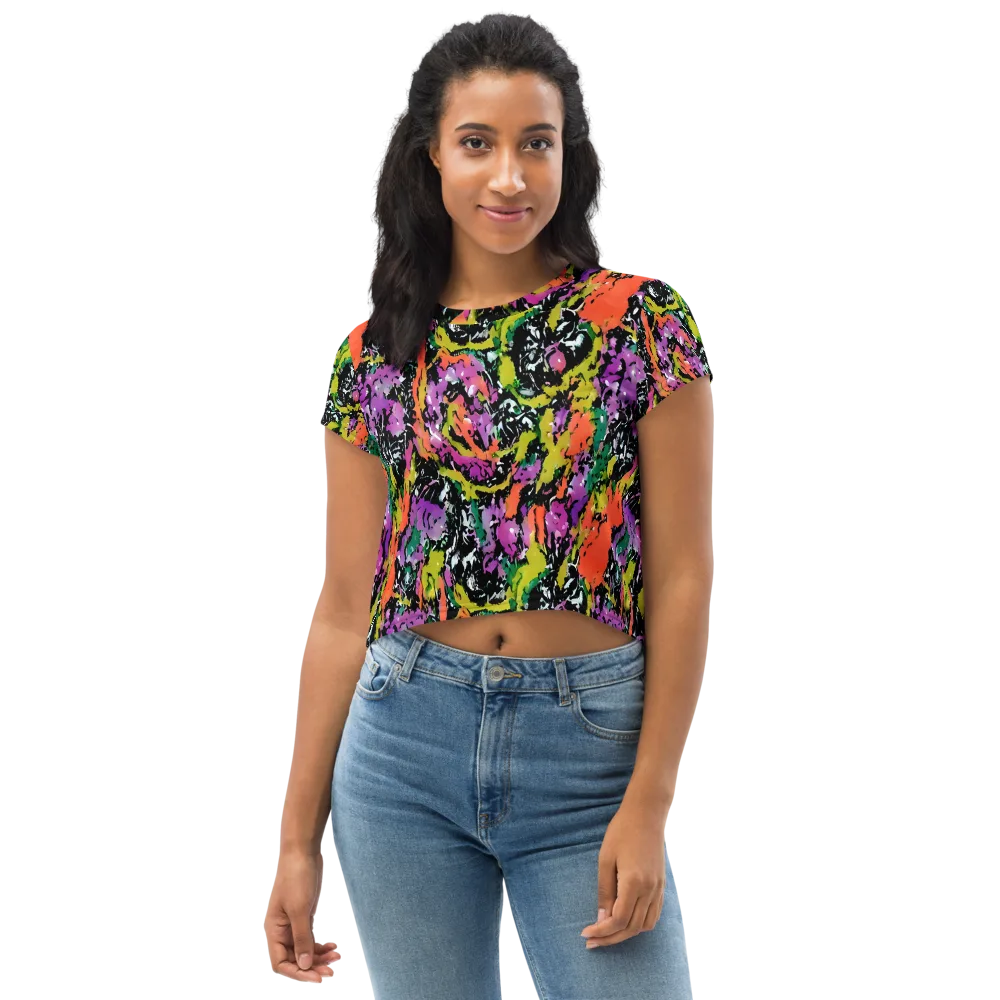 Chromatic Uproar on Crop Tee — Front