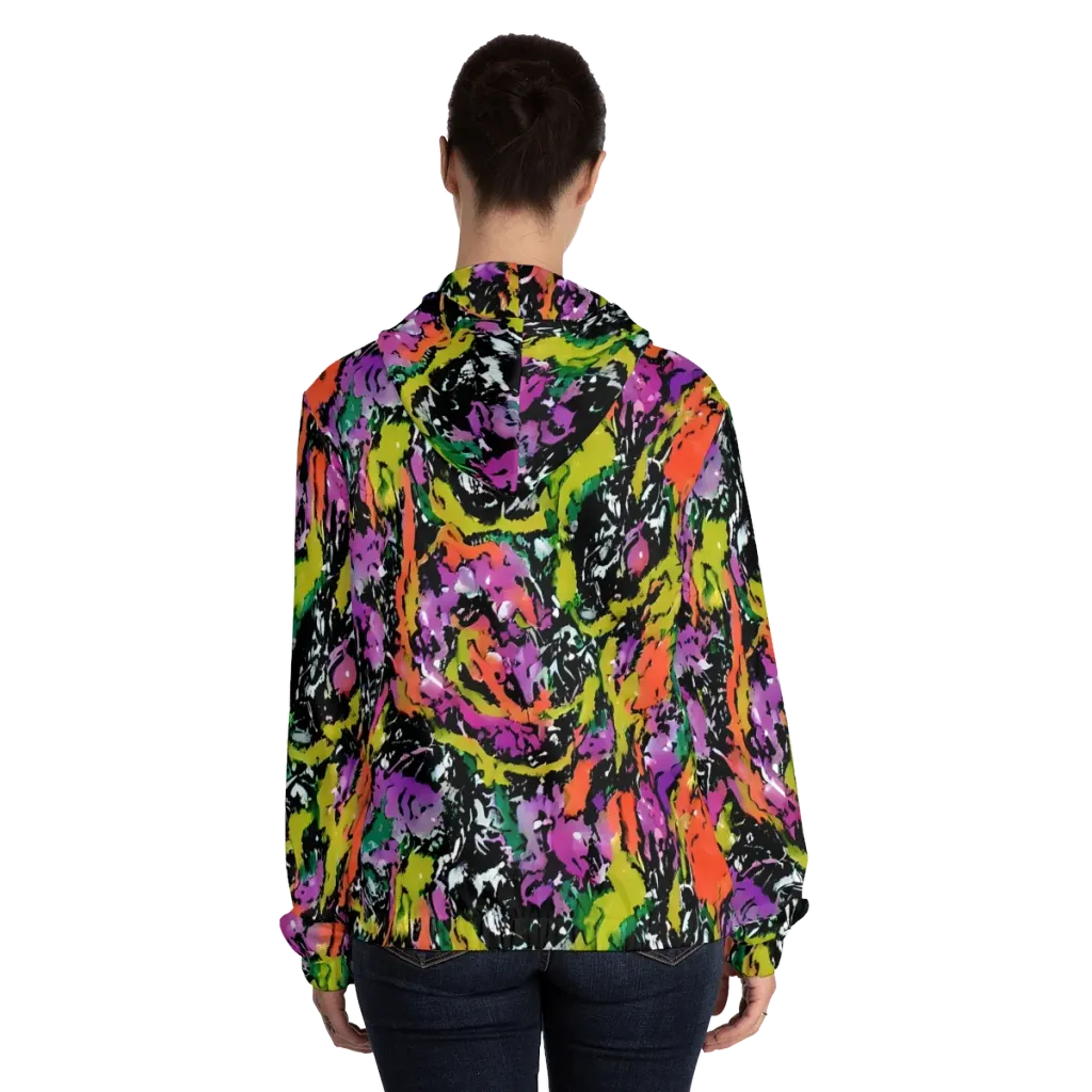 Chromatic Uproar on Women's Full-Zip Hoodie — Back On Person