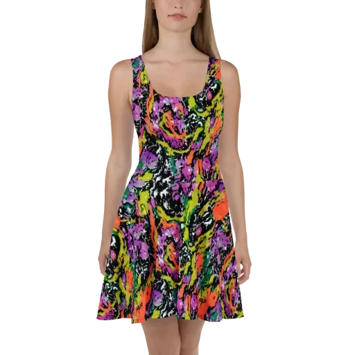 Chromatic Uproar on a Skater Dress