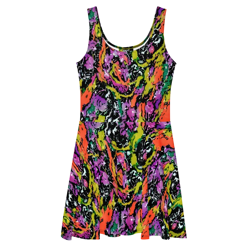 Chromatic Uproar on Skater Dress — Front