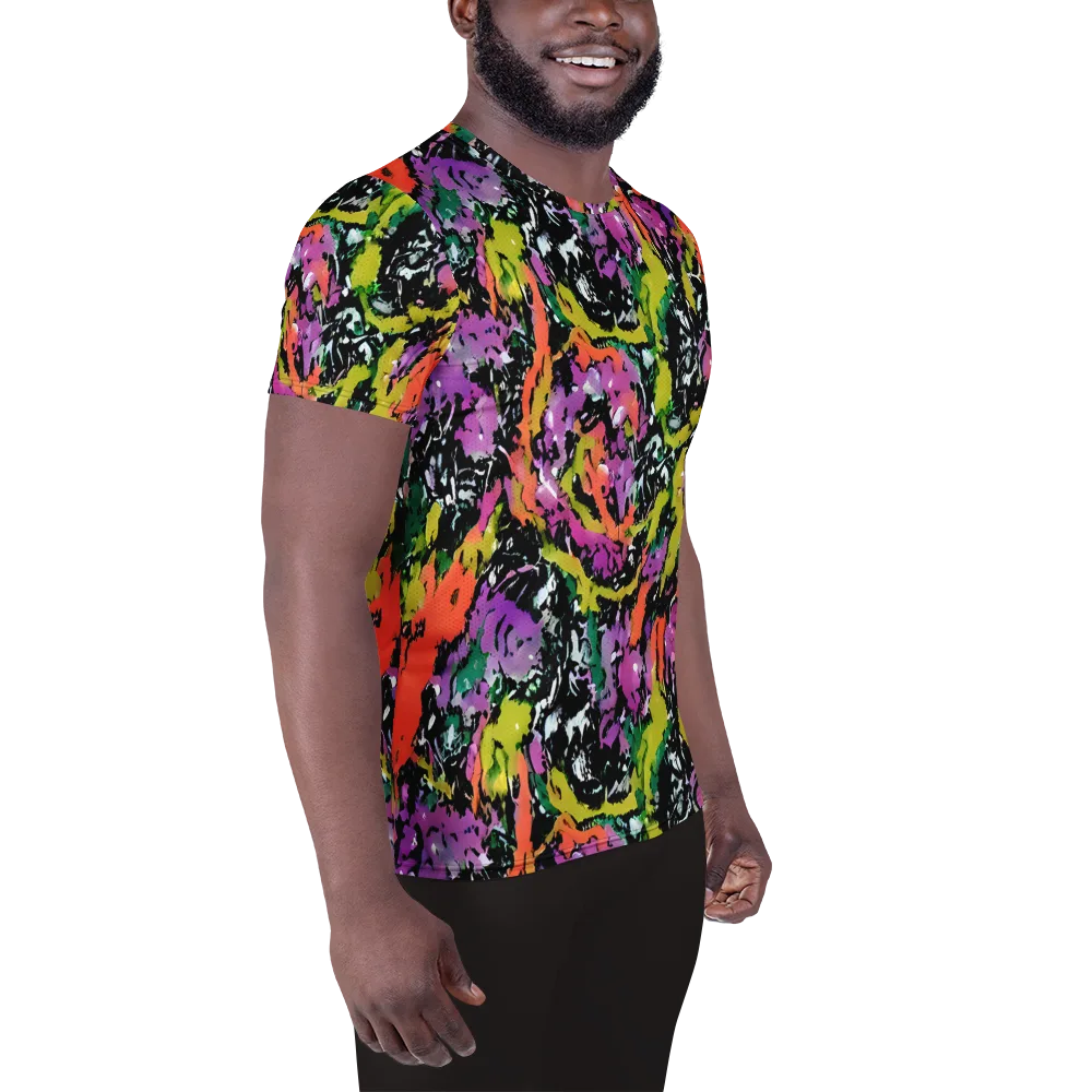 Chromatic Uproar on Men's Athletic T-Shirt — Right