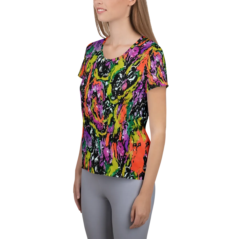 Chromatic Uproar on Women's Athletic T-Shirt — Left